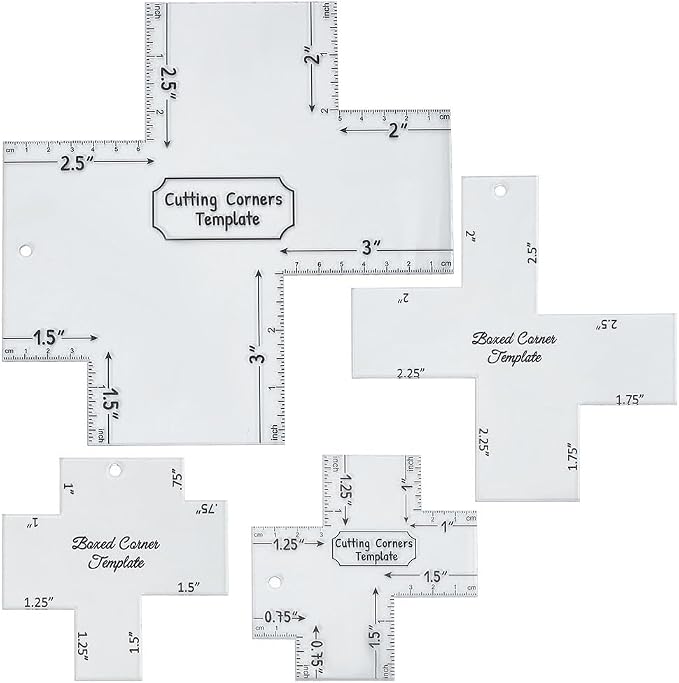 INFUNLY 4 Pcs Box Corner Template