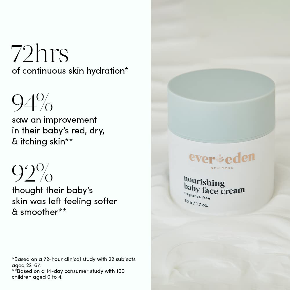 Evereden Nourishing Baby Face Cream 1.7 oz. | Non-Toxic and Fragrance-Free Face Lotion | Rich, Non-Greasy Baby Moisturizing Cream | Face Moisturizer with Clean Ingredients