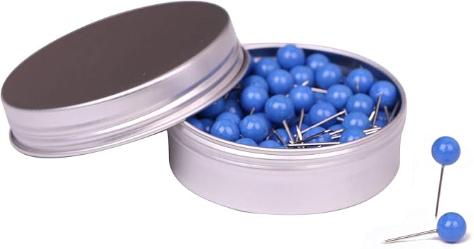 Tupalizy 100PCS 1/4 Inch Small Round Head Map Tacks Pins