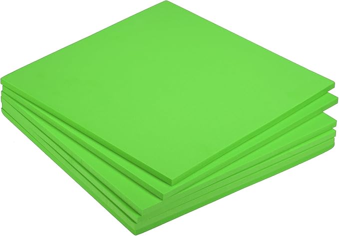 MECCANIXITY EVA Foam Sheets Green 9.8 Inch x 9.8 Inch 7mm Thick Crafts Foam