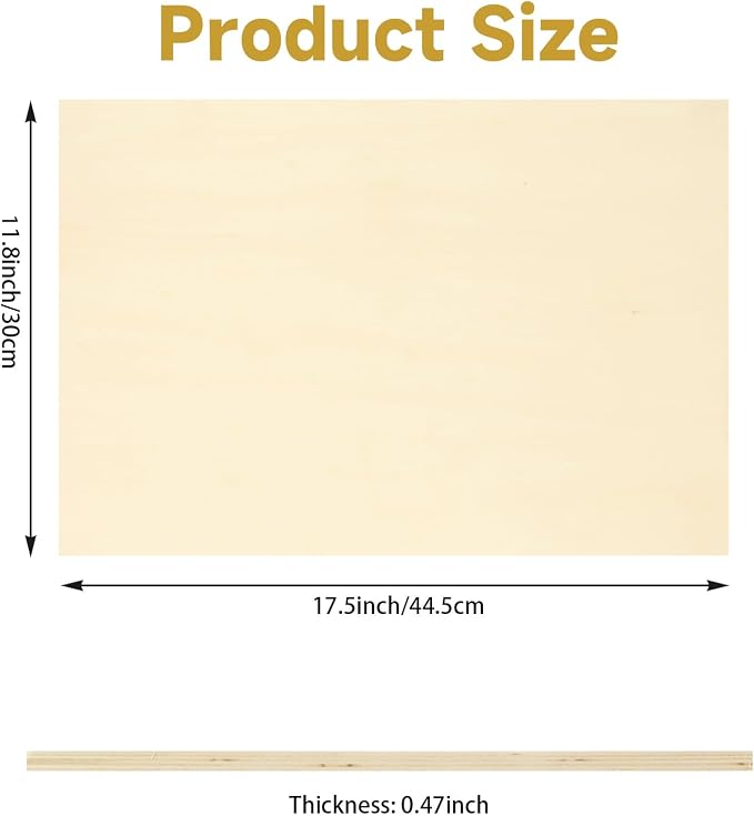 8 Pack Basswood Sheets for Crafts