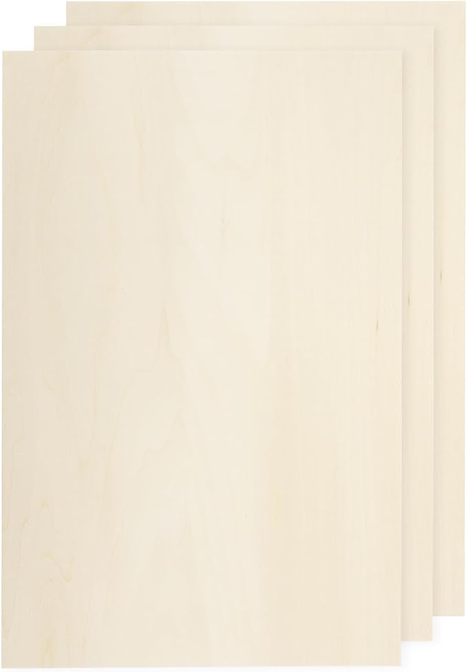 MECCANIXITY 3pcs Basswood Sheets 4 x 12 x 3/16 Inch Unfinished Wood Boards