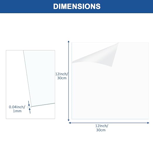 6 Pack Clear Plexiglass Sheets 12×12×0.04InThin PET Plexiglass Sheets