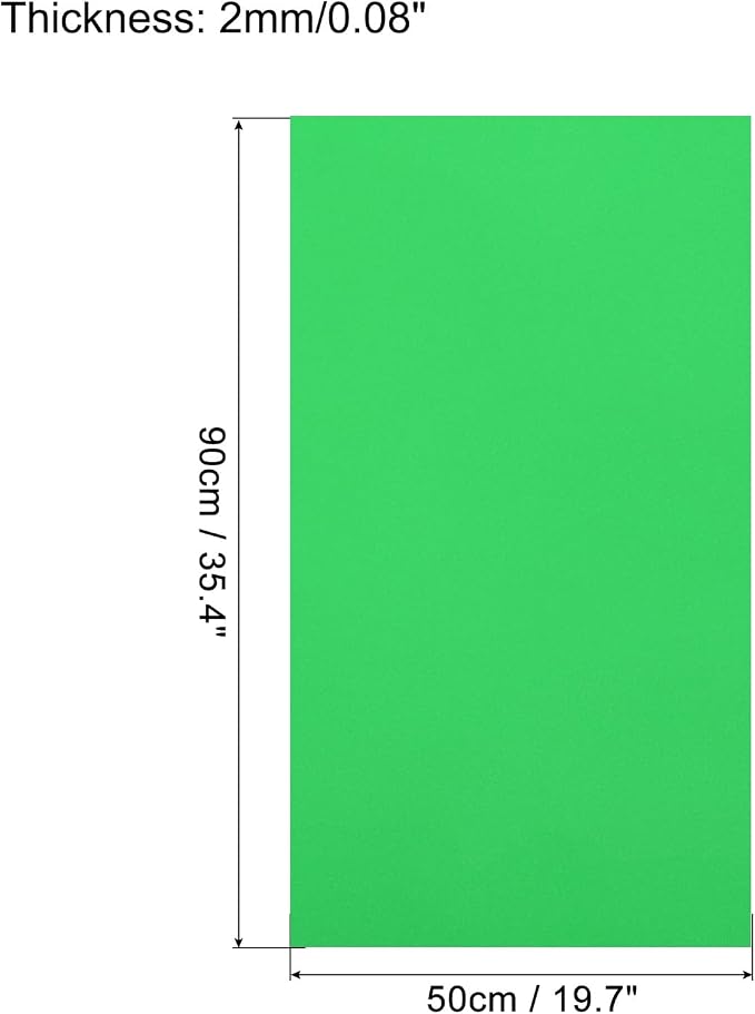 MECCANIXITY EVA Foam Sheets Bright Green 35.4 Inch x 19.7 Inch 2mm Thick Crafts
