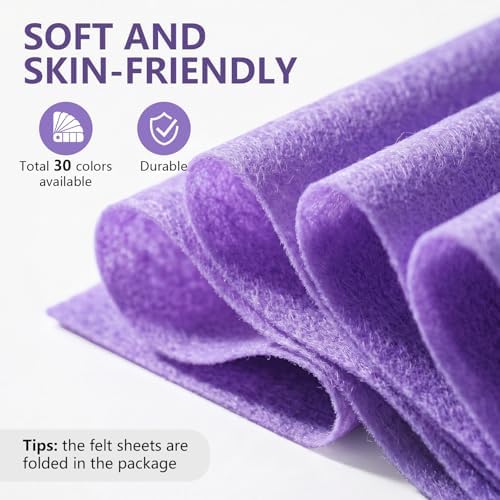 Lavender Felt Fabric 36'' X 36'', 1.4mm Large Felt Sheets Soft Durable Crafts