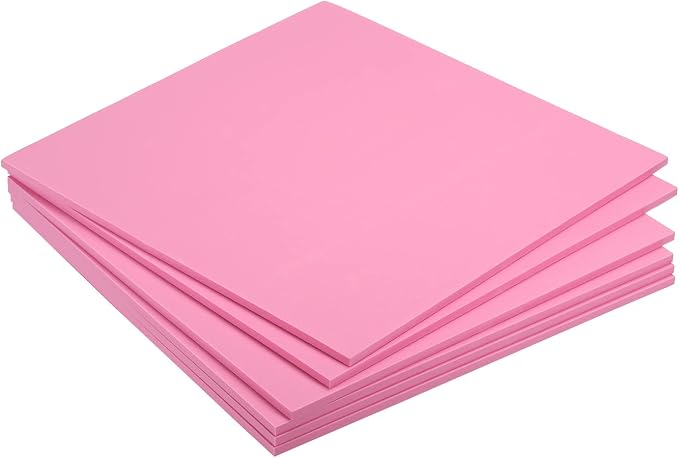 MECCANIXITY EVA Foam Sheets Pink 9.8 Inch x 9.8 Inch 5mm Thick Crafts Foam