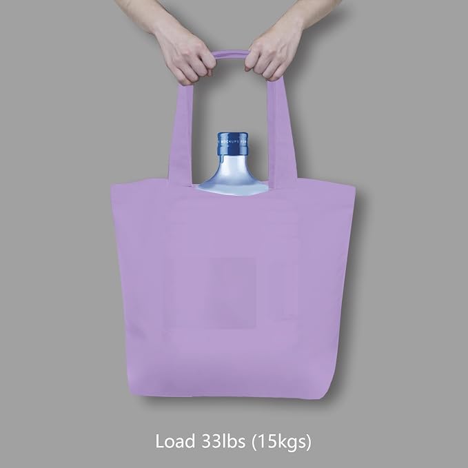 TOPDesign 1-Pack Super Strong Large 12oz Cotton Canvas Tote Bag, Reusable