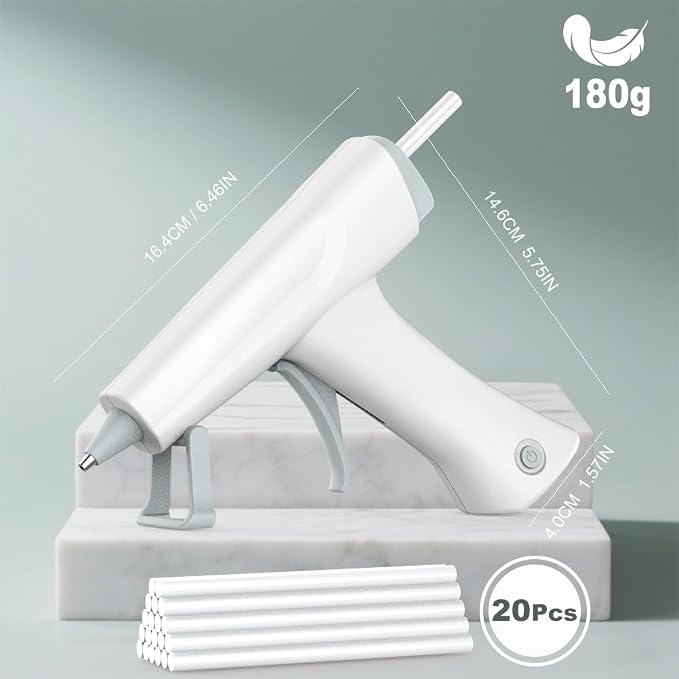Cordless Hot Glue Gun, Fast Preheat, 2.6Ah Rechargeable Battery, Smart Auto