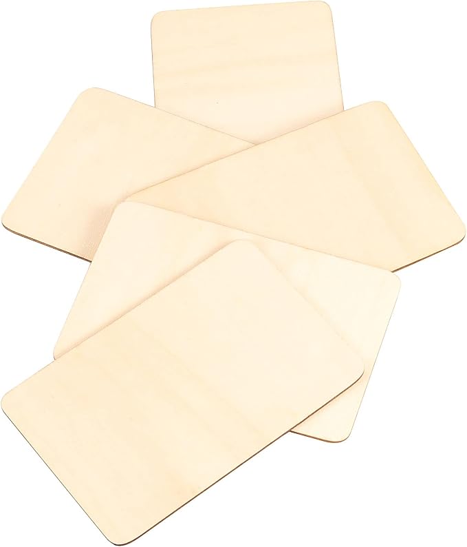 HOIGON 150 PCS Rectangle Unfinished Wood Pieces, 4 x 6 Inch Blank Basswood