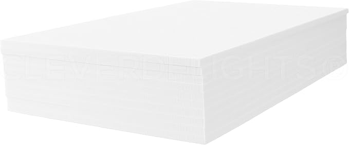CleverDelights 8 x 12 Inch White Foam Sheets