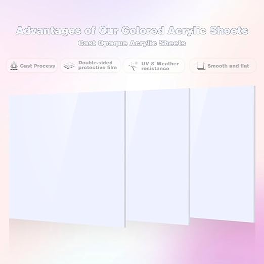 Adrattnay White Acrylic Sheets 1/8 Thick, Opaque Acrylic Sheets Acrylic Panel