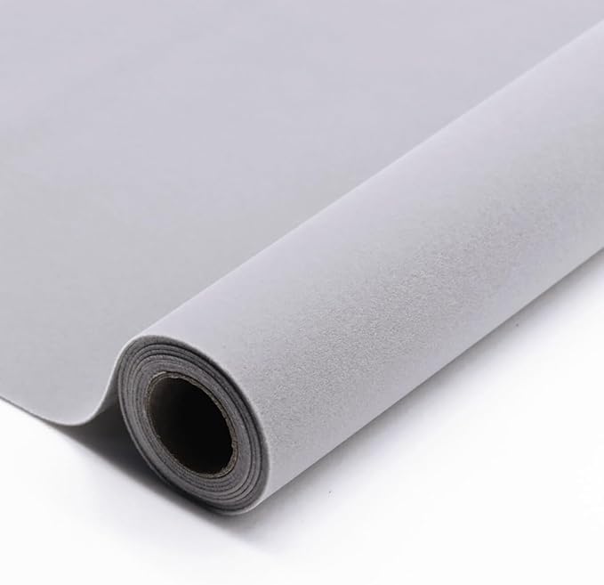 Light Grey Large Size Self Adhesive Soft Velvet Drawer Liner DIY Fabric Felt