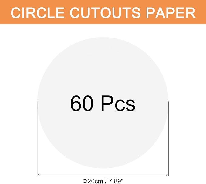 MECCANIXITY 60 PCS White Circle Cutouts Paper, 8 Inch Round Cutouts 200gsm/75lb
