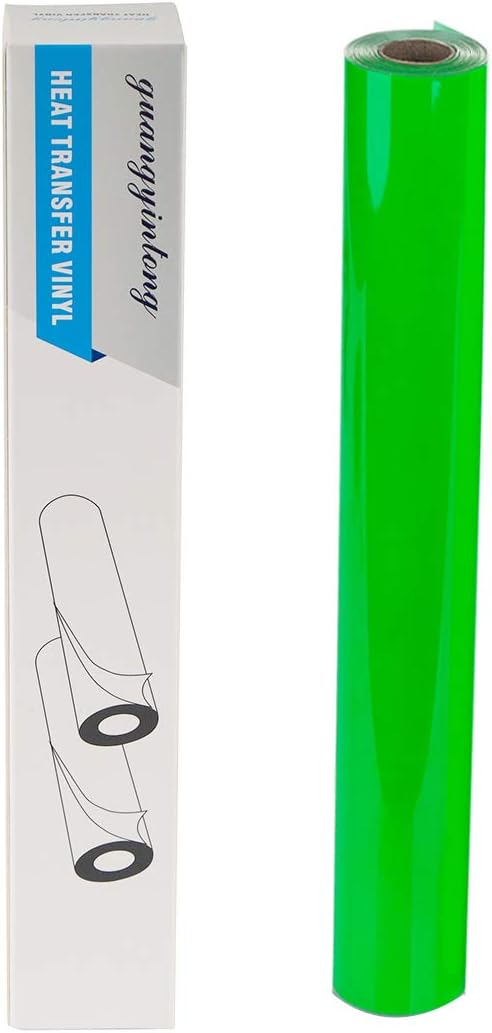 guangyintong Fluorescent Heat Transfer Vinyl Neon Green HTV Rolls, HTV Vinyl