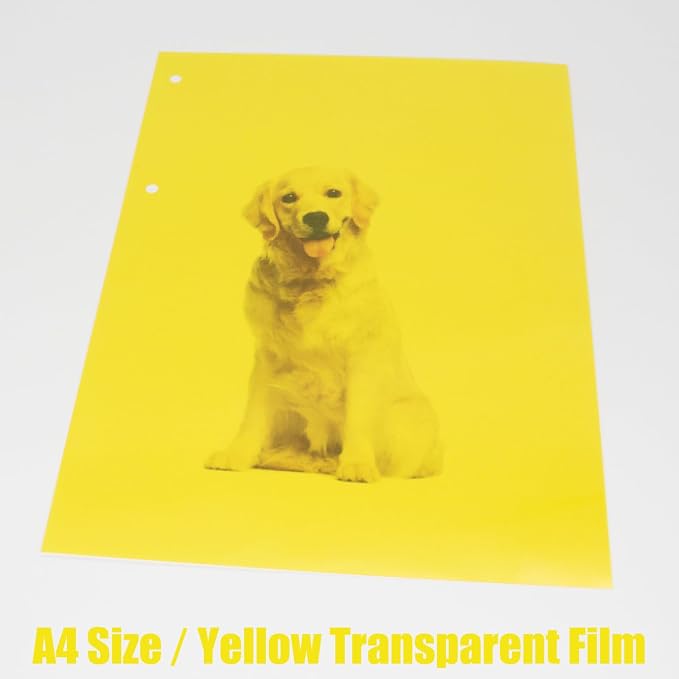 10-Pack A4 Colored PVC Flexible Plastic Sheets, 0.3mm Yellow Transparent Film