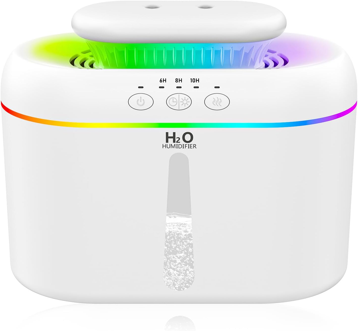 2L humidifiers for bedroom Large Room Home Ultra-Quiet 28 dB Quiet Supersized Cool Mist Air Humidifier for Baby Nursery，Dual Nozzie，Easy to Clean & Fill, 7 Color NightLight