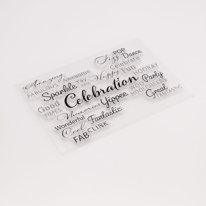 Celebration Words Background Clear Stamps Silicone Stamp Cards