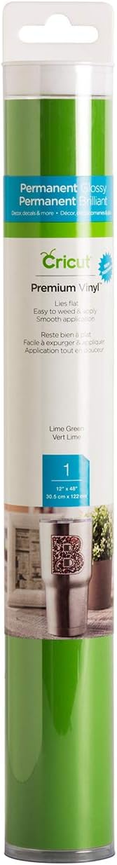 Cricut Premium Permanent Vinyl, Lime - 4ft Roll - Compatible