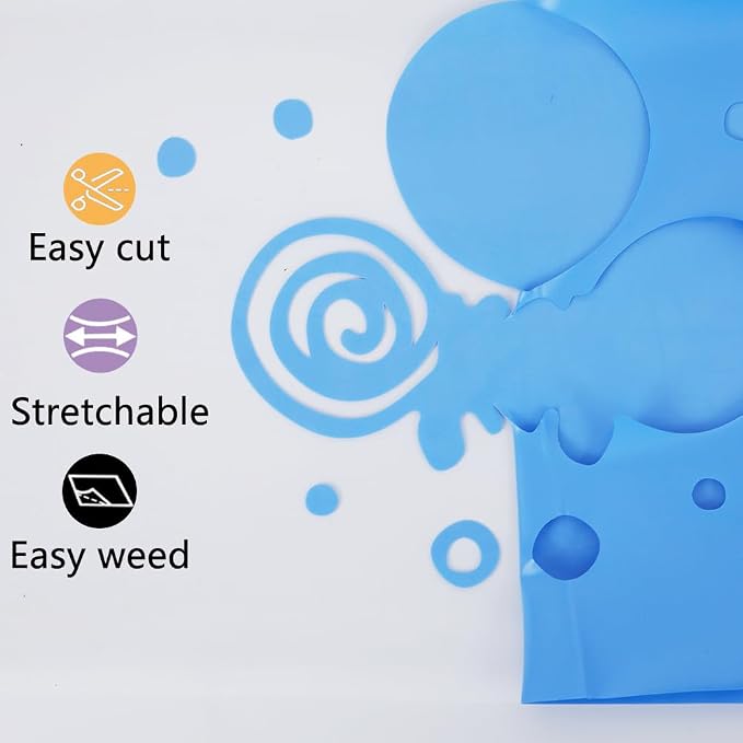 guangyintong Sky Blue Heat Transfer Vinyl HTV Rolls, Glossy Surface HTV Vinyl