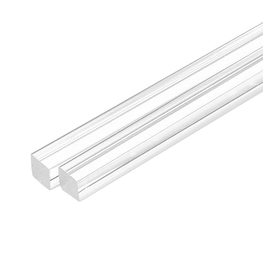 MECCANIXITY 2pcs Acrylic Square Rods 13/16" x 10" Clear Acrylic Dowel Rods