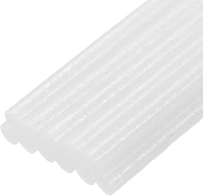 uxcell Mini Hot Glue Sticks for Glue Gun 7mm x 100mm Glitter Light White 12pcs