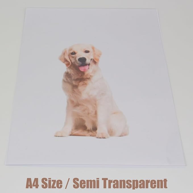 10-Pack A4 Colored PVC Flexible Plastic Sheets, 0.3mm Semi-Transparent Film