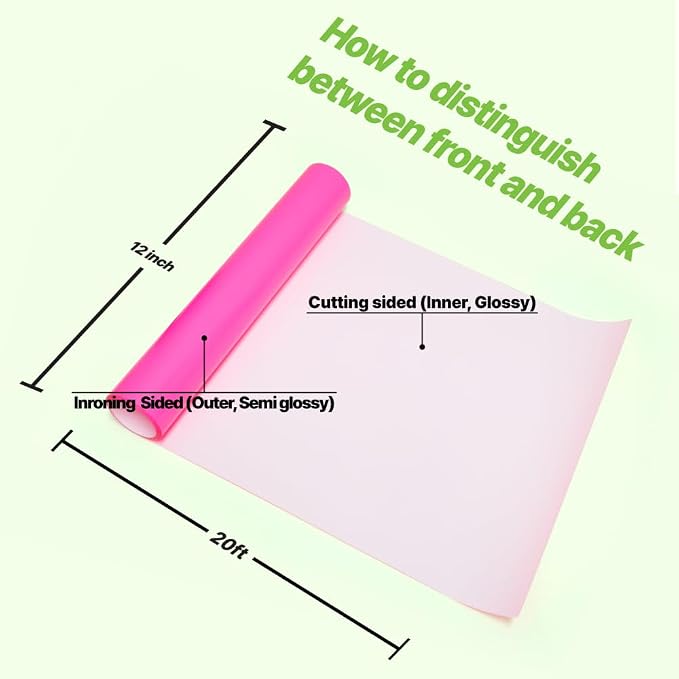 PU Heat Transfer Vinyl 12"×20ft Roll Neon Pink – HTV
