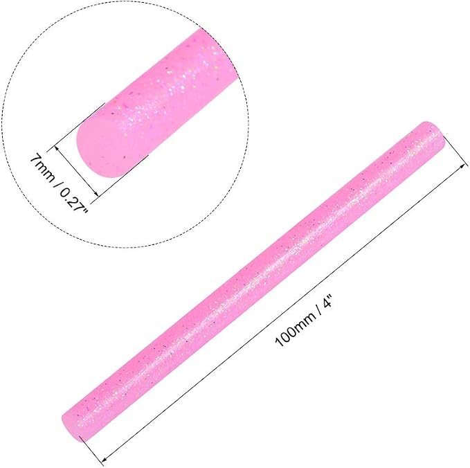uxcell Mini Hot Glue Sticks for Glue Gun 0.27-inch x 4-inch Dark Pink Glitter