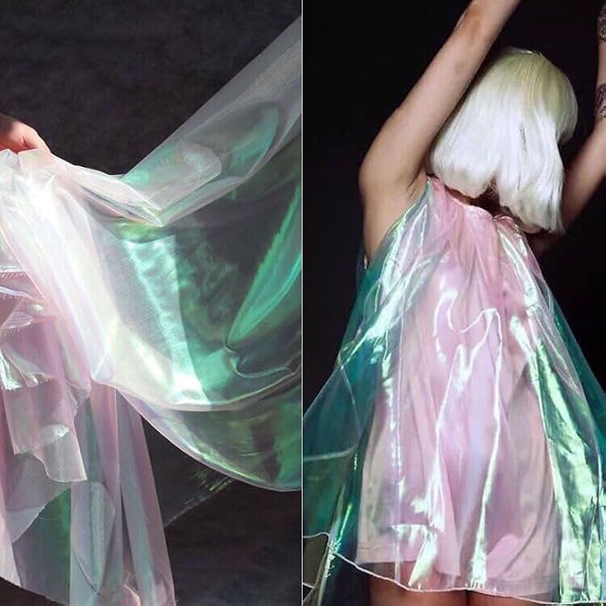 3.3 Yard Long White Iridescent Organza Fabric