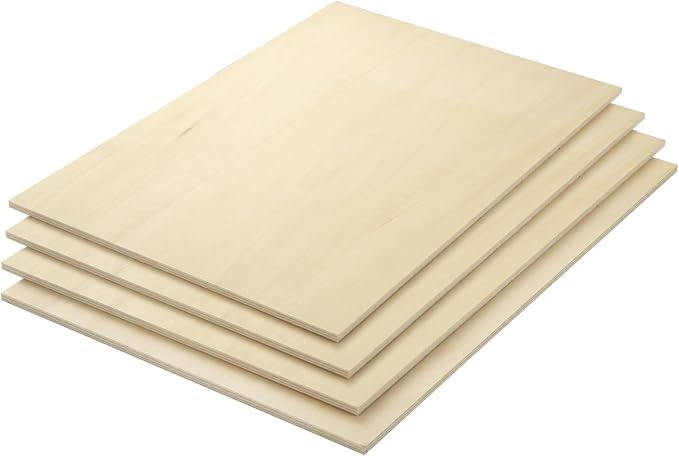 6 Pack 18 x 12 x 1/4 Inch Basswood Sheets Plywood Board, 6mm Unfinished Basswood