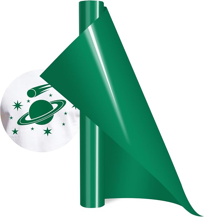 Green HTV Iron on Vinyl Rolls, Silhouette or Heat Press Machine