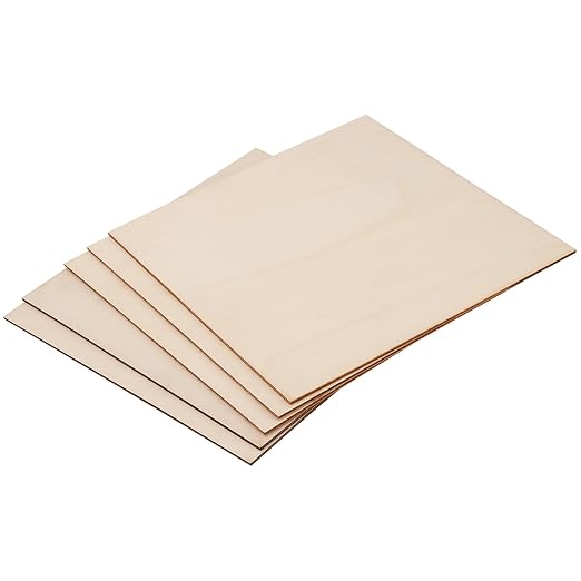LEXININ 20 Pack 10 x 10 x 1/8 Inch Square Wood Sheets, 3mm Craft Wood Plywood