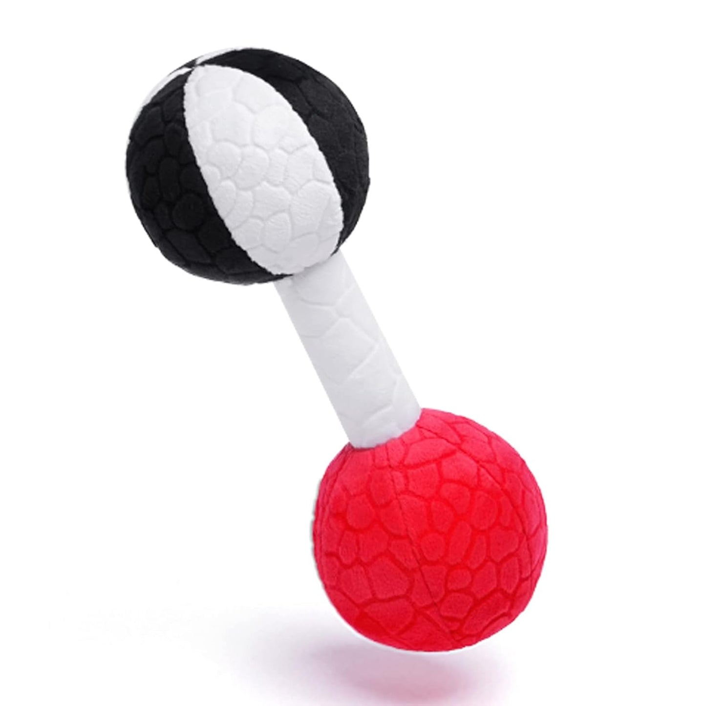 Jollybaby Soft Plush Baby Dumbbell Rattle Toys, 0-3-6 Months Newborn, High Contrast Black & White Sensory Rattles Weight Lifting Toy, Funny Baby Boy Girl Shower Gift