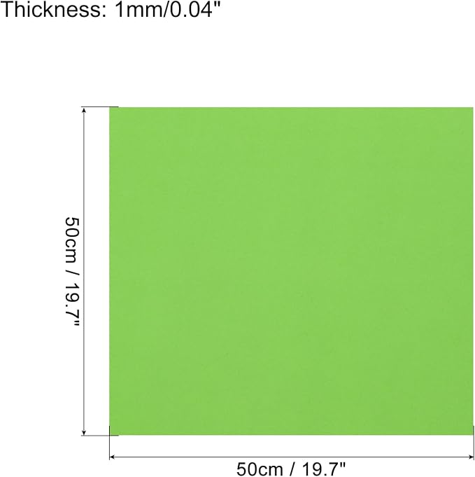 MECCANIXITY EVA Foam Sheets Green 19.7 Inch x 19.7 Inch 1mm Thick Crafts Foam