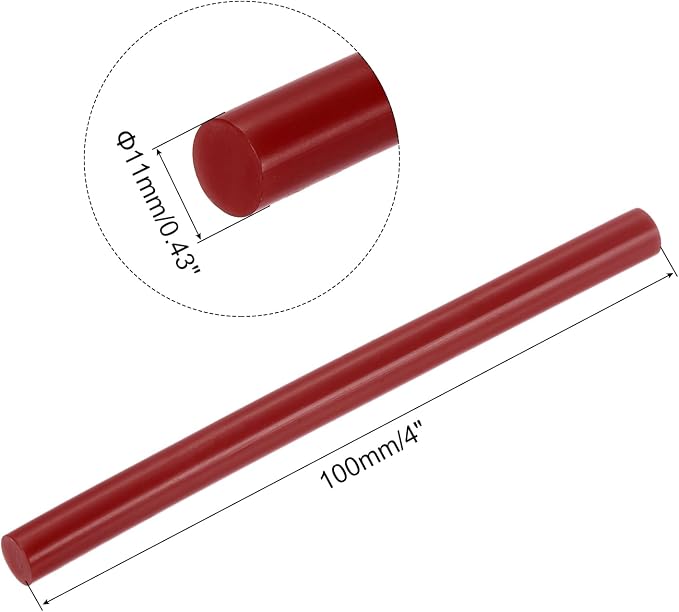 uxcell Mini Hot Glue Sticks for Glue Gun 11mm x 100mm Wine Red 12pcs