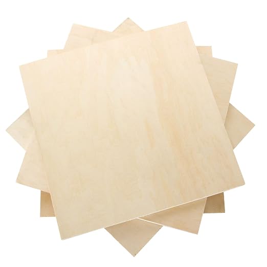 CertBuy 12" x 12" Plywood Board 1/2 Thick, 4 Pack Plywood Squares, Baltic Birch
