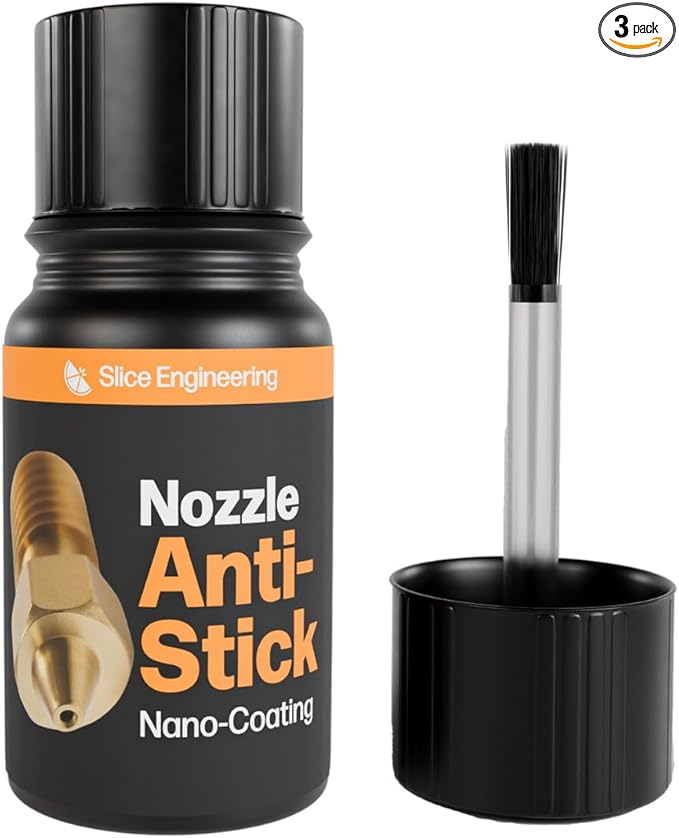Slice Engineering Plastic Repellent Paint Repels Plastic & Prevents Buildup on the Nozzle | Get Enhanced Print Quality | Hassle-Free Application | Water-Based PTFE Nanosuspension (3 mL - 3 Pack)