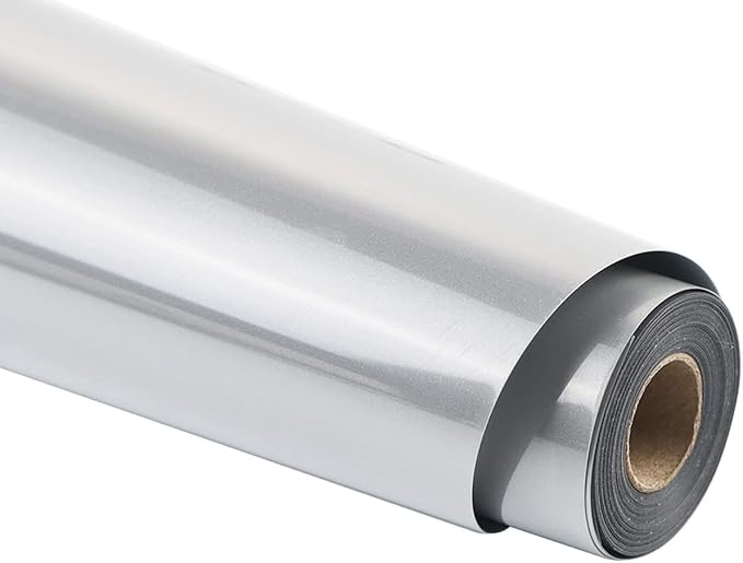 guangyintong Reflective Light Grey Heat Transfer Vinyl HTV Rolls, Light Grey