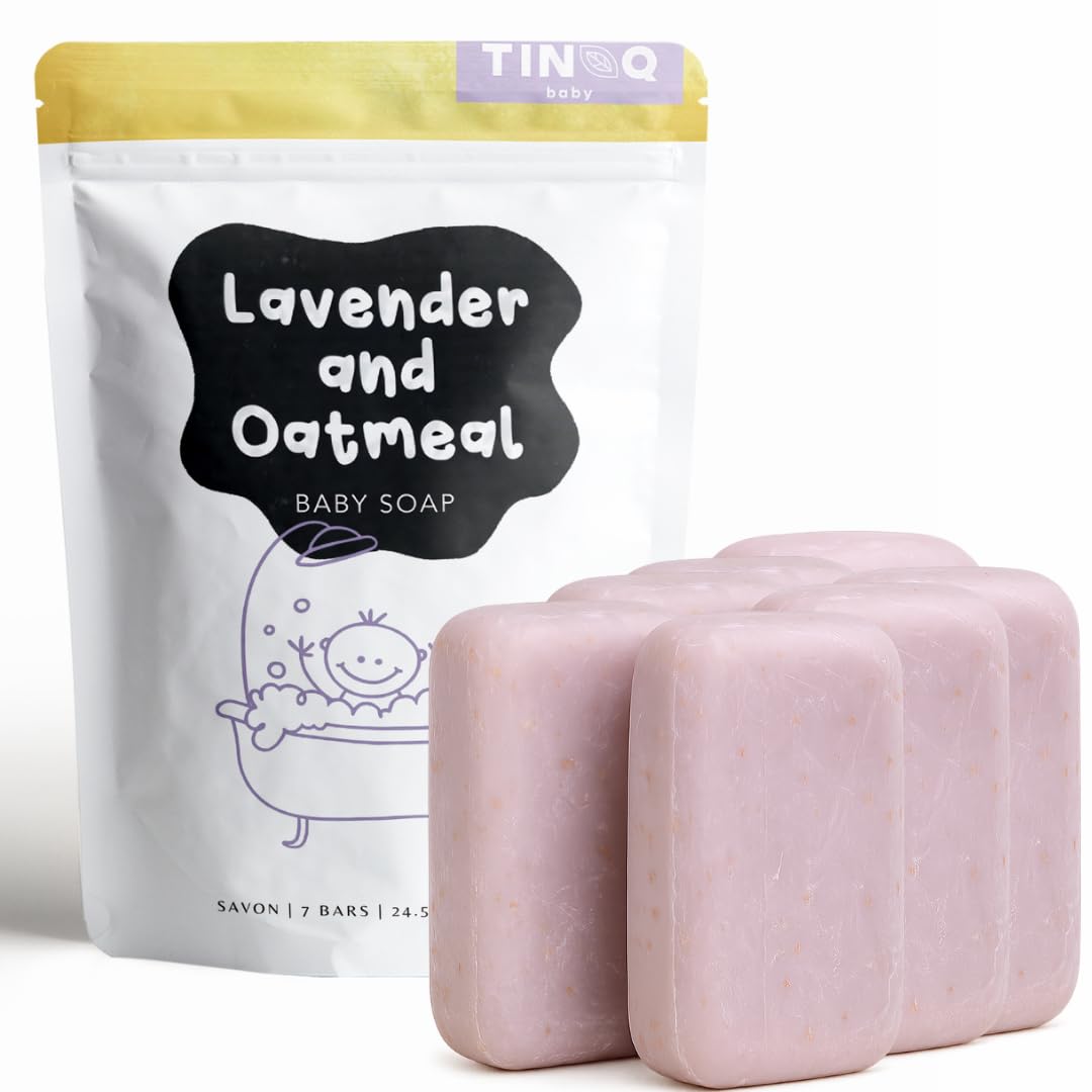 Hypoallergenic Baby Soap Bar for Sensitive Skin | Gentle Wash for Babies, Toddlers, Kids & adults | Relaxing Lavender Oil & Oatmeal | 7 Bars