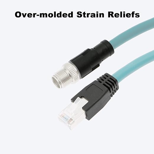 Alvin's Cables M12 8 Pin Male to RJ45 Shielded Ethernet Cable M12 X Coded 8 Position Cat6a Cable for Cognex Industrial Camera 8M/26ft