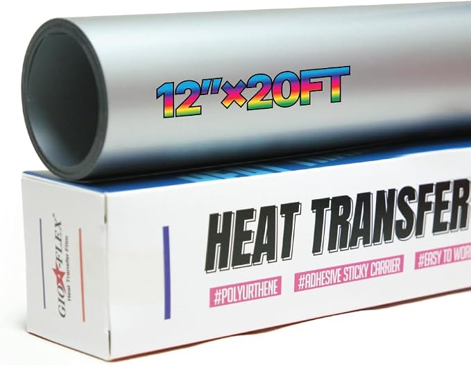 PU Heat Transfer Vinyl 12" x20ft Roll Silver – HTV