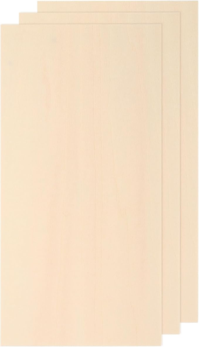 MECCANIXITY 3pcs Basswood Sheets 8 x 4 x 5/32 Inch Unfinished Wood Boards