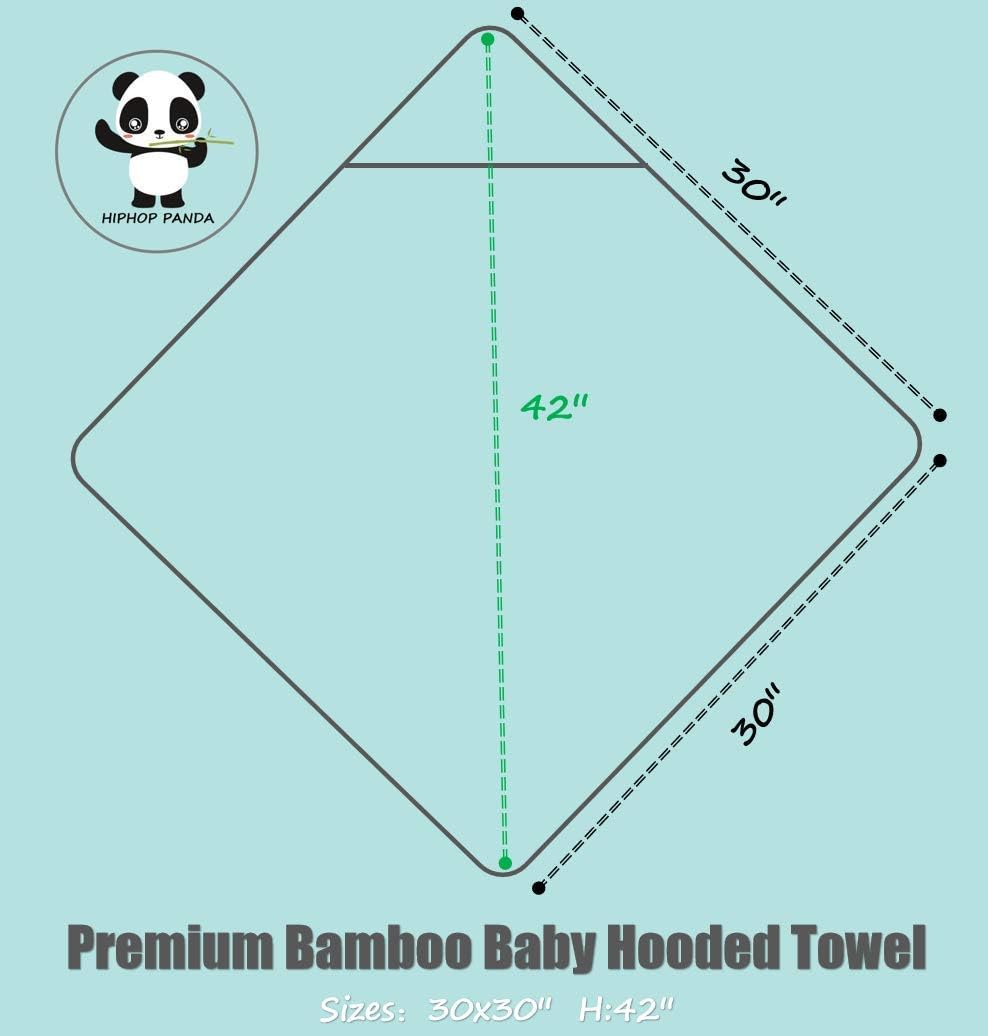 HIPHOP PANDA Hooded Towel - Rayon Made from Bamboo, Bath Towel with Bear Ears for Newborn, Babie, Toddler, Infant - Absorbent Large Baby Towel - Monkey, 30 x 30 Inch