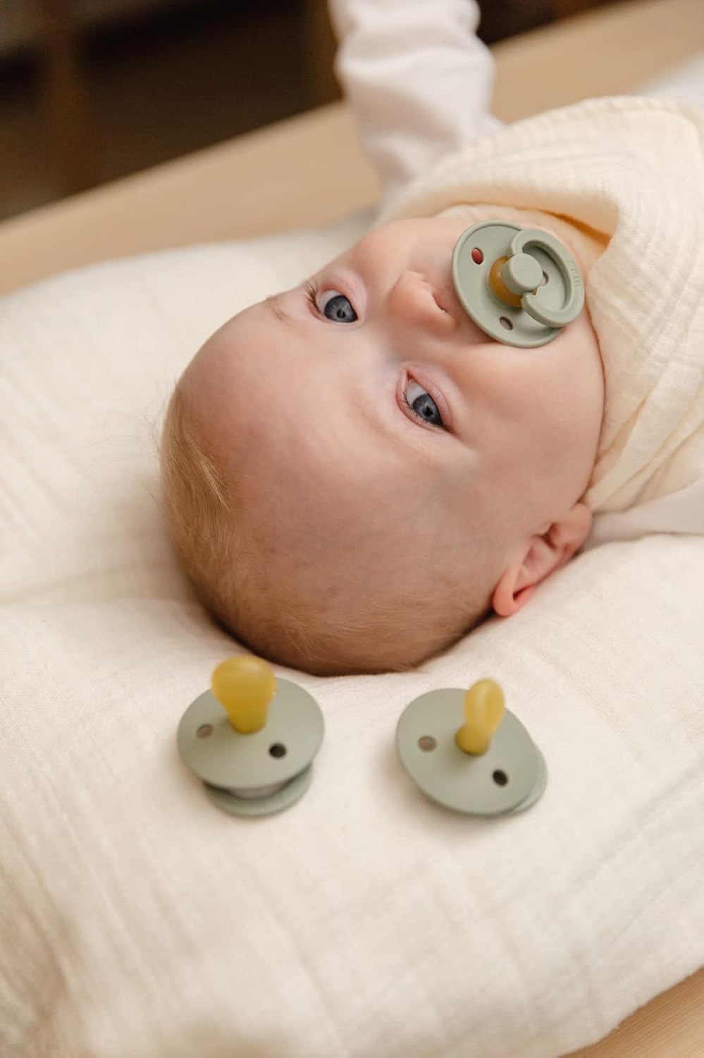 BIBS Pacifiers Colour Collection | Natural Rubber Baby Pacifier | Set of 2 BPA-Free Soothers | Made in Denmark | 6+ Months (Pack of 2) | Dusty Blue/Steel Blue