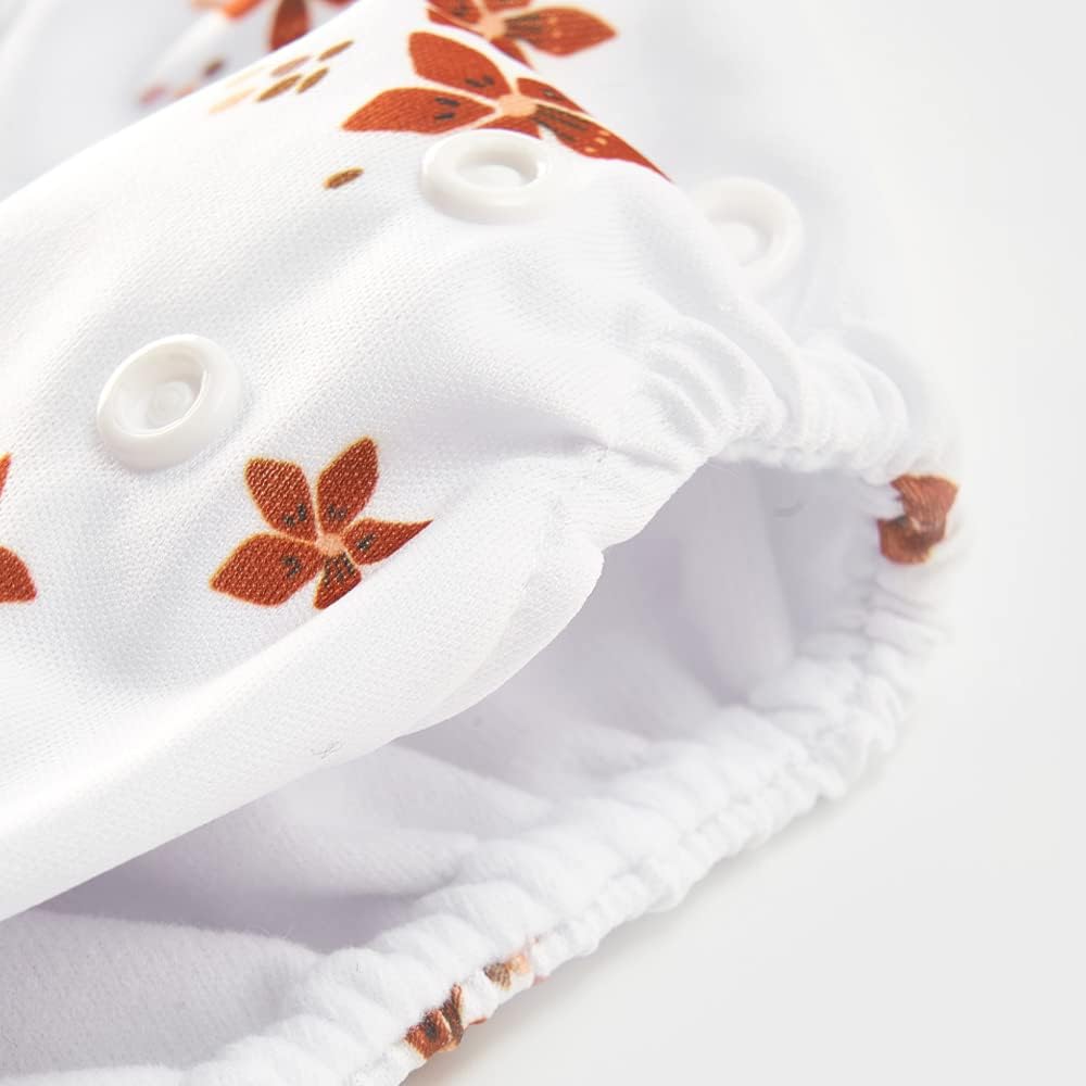 HappyFlute 9 Sets Newborn Baby Cloth Pocket Diapers One Size Adjustable Reusable Washable for Baby Boys and Girls(6-33 pounds,0-3 Years),One Wet Bag+4Diapers and 4Inserts