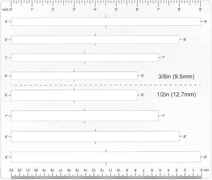 MAYJOYDIY Acrylic Zipper Quilting Template 4 Sizes Zipper Pocket Template
