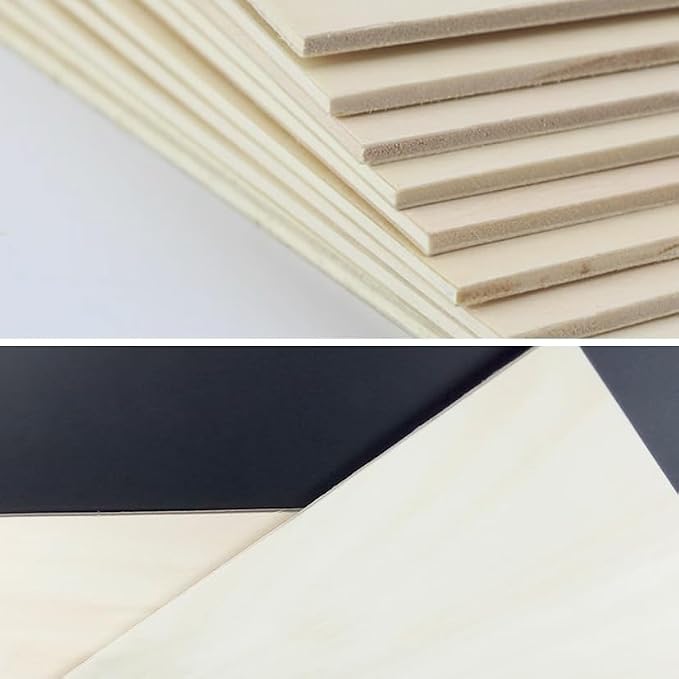 20 Pack Wood Sheets 5.9 x 3.9 x 0.08 Inch Basswood Sheets Unfinished Balsa Wood