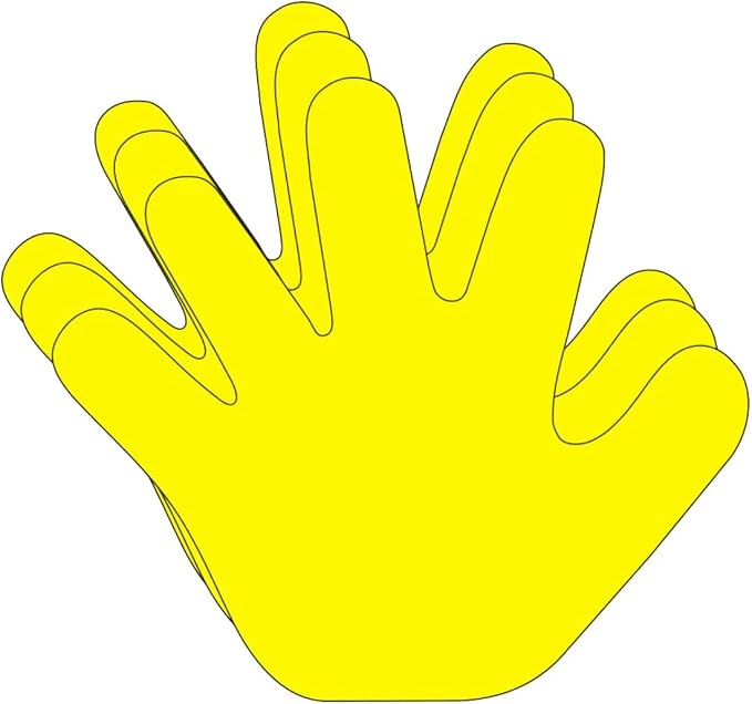 SHAPES ETC. 31 Pcs Hand Large Paper Cut-Outs 5.5in, Bulletin Board Decorations
