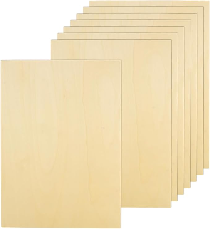 12Pcs 16 x 12 x 1/16 Inch Basswood Sheets, Unfinished Basswood Sheets, Plywood
