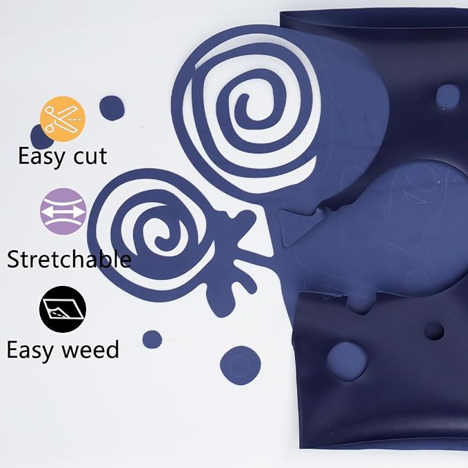 guangyintong Navy Blue Heat Transfer Vinyl HTV Rolls, Glossy Surface HTV Vinyl